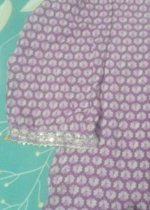 Embroidered Lavender Kurta