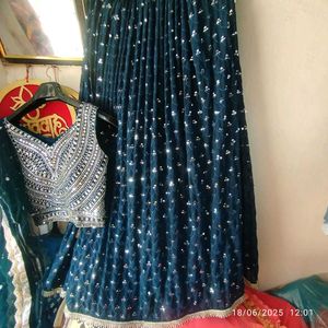 Lehenga Choli Set Rama