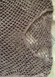 Brown Fishnet Long Sleeve Top