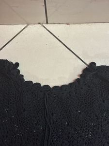 Black Crochet LongTop