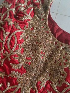 Red & Gold Embellished Gown