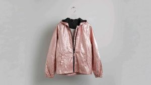 Pink Metallic Windbreaker Jacket