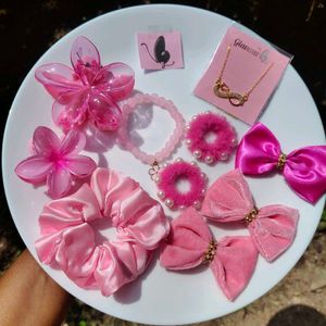 Pink Hair Accessory Set