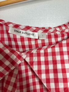 Red Gingham Tie-Front Top