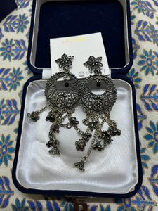 Silver Oxidised Jhumka