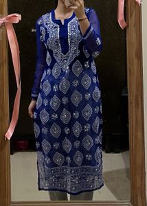 Chikankari Kurti With Mirror Work