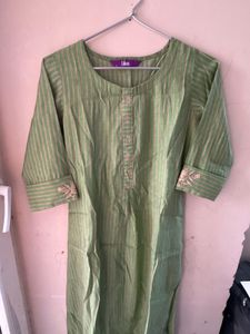 Green Striped Kurta