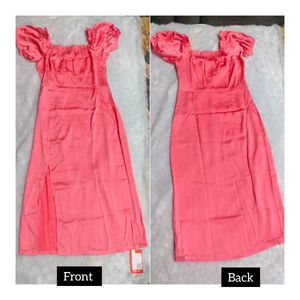 ✅ URBANIC Brand New Pink Off-Shoulder Midi Dress✅