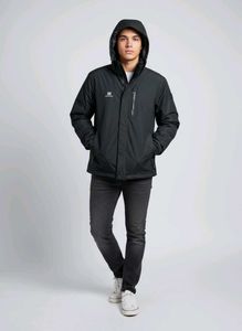 Stylish Black Windbreaker