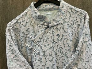 Blue Lace Cheongsam Dress