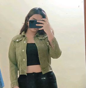 Olive Green Denim Jacket