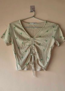 Women&#39;s Drawstring Crop Top