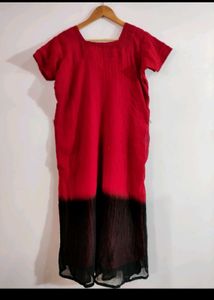 Red & Black Dip-Dyed TOP