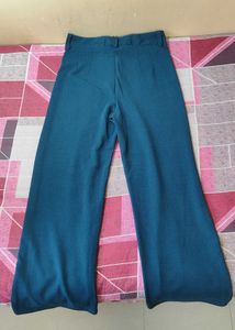 Regular Fit Teal Green Trouser For Women