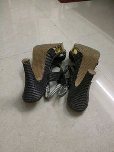 Party Wear Grey Pencil Heels...used Once Only