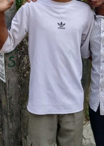 Adidas White Logo Tee