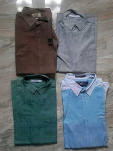 Solid Men Shirt Combo Size L 40