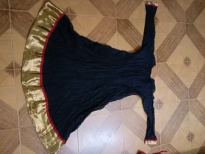 Elegant Black Embroidered anarkali kurta