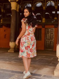 Off White Printed Sheath Dress