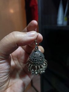 Silver Jhumka Earrings