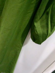 Dark Green Pocket Design Elastic Dress