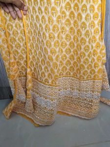 Bright Yellow Printed Cotton Dress