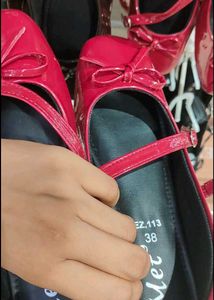 Red  Marry jane Ballet Flats