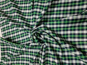Green Plaid Shirt Fabric Unstitched