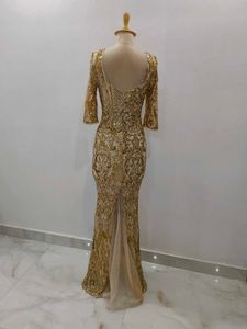Gold Sequin Evening Gown