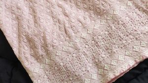 Embroidered Chikankari Pink Straight Kurta💕🍁