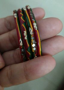Vintage Wood Bangles - Set of Four