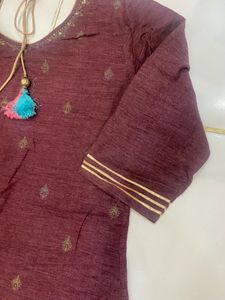 Burgundy &amp; Gold Kurti