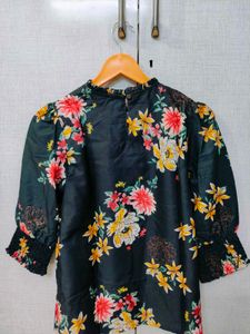 Black Floral Top