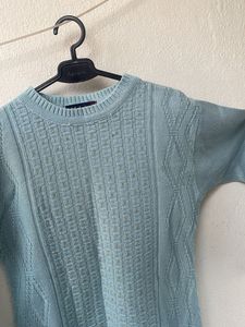 Light Blue Knit Pullover Sweater