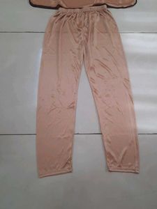 Brown Satin Night Suit Not Used Brand New