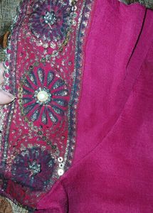 Pink Embellished Saree Blouse
