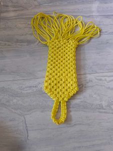 Yellow Macrame Pouch