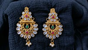 Elegant Gold Tone Earrings (heavy ethnic look)