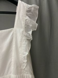 White Ethnic Embroidered Pure Cotton Dress