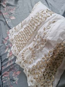 White Embroidered Palazzos Chikankari
