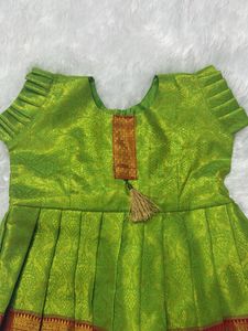 Green Silk Frock for Girls