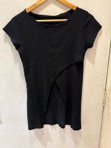 Beautiful Cutout Black Tee