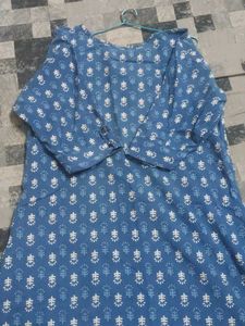 Blue Printed Tunic Dress