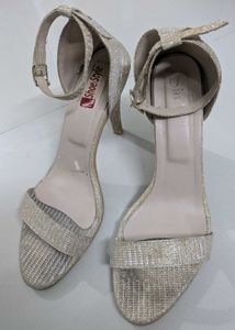 Gold Heels with Ankle Strap