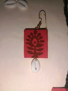 Handmade Fabric &amp; Shell Jewelry Set