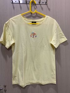 Cute Yellow Graphic Tee Pure Cotton