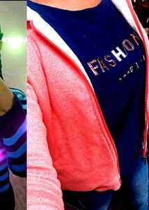 NINS MODA Full Sleeve Solid Hooded Orange Sweater