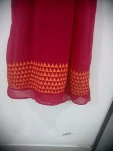 Global Desi Halter Neck Hot Pink Sleeveless Dress