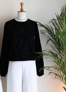 3D Embroidered Velvet Blouson