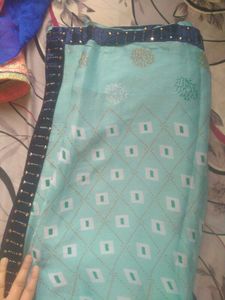 light blue saree